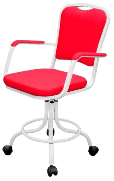 Изображение медицинского кресла на винтовой опоре с подлокотниками КР09 с экокожей Dollaro Red